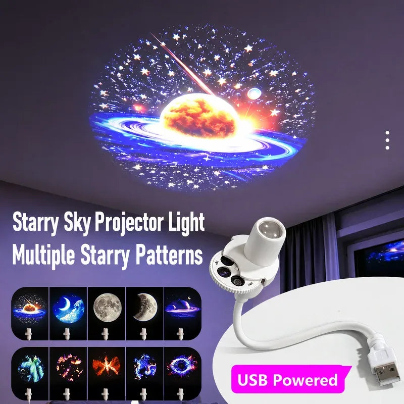 360° Rotating Starry Sky Projection Lamp