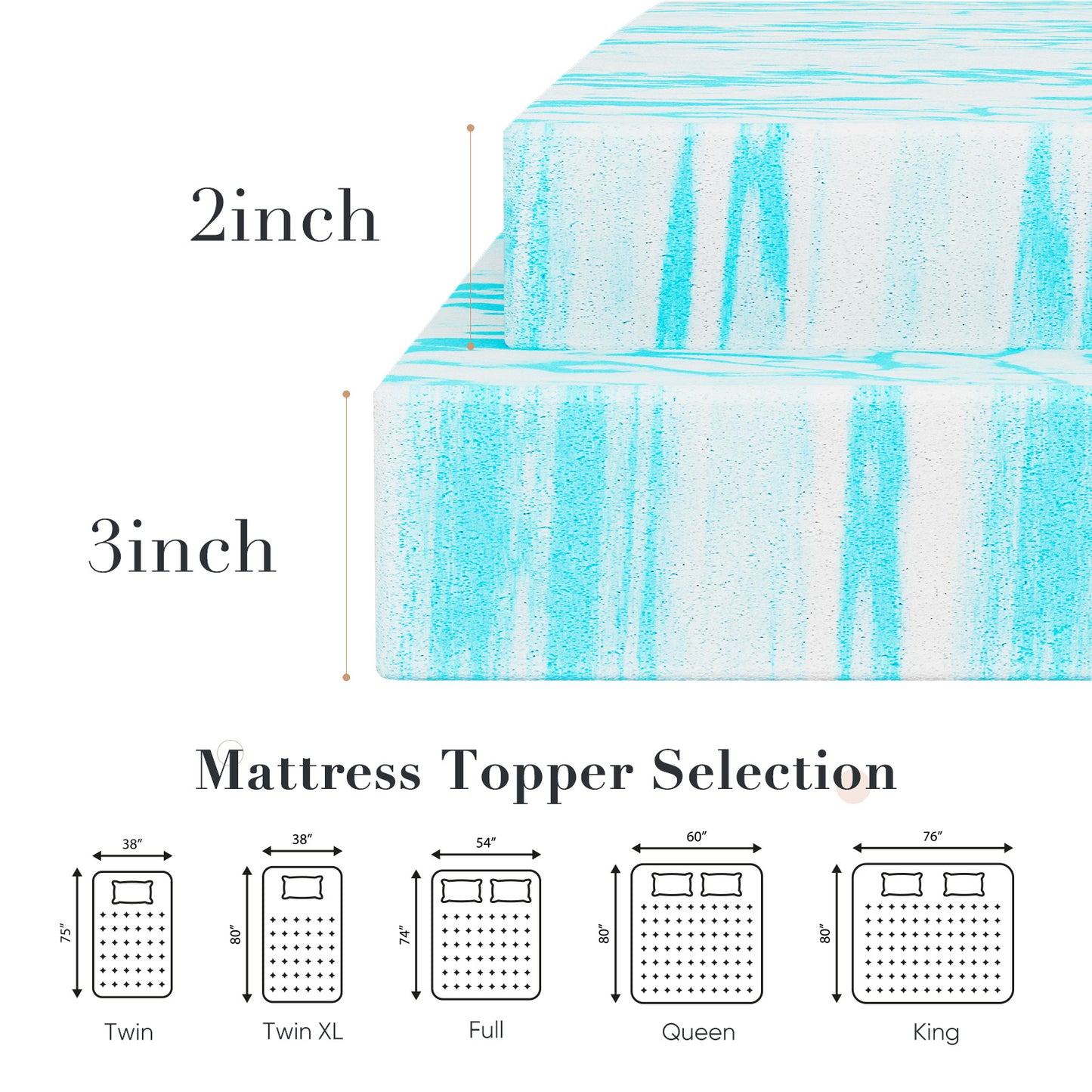Cooling Memory Foam Bed Topper